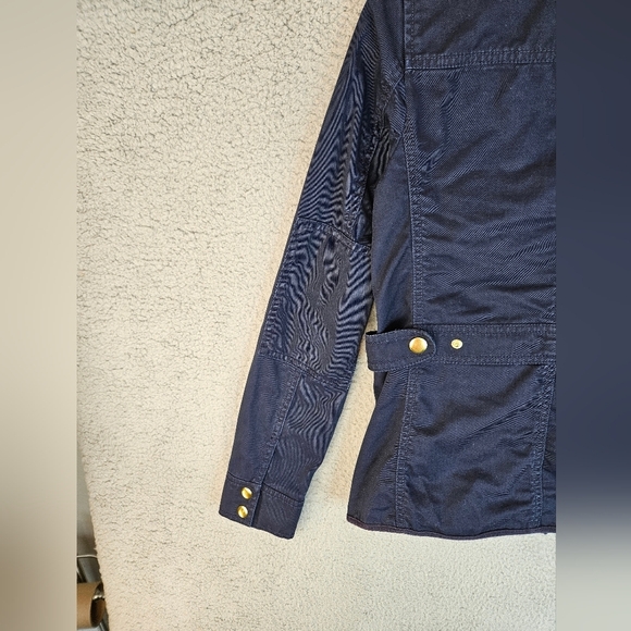 J. Crew Womens Navy Relaxed Boyfriend Field Jacket Sz XXS Pockets, Snaps - Picture 10 of 14